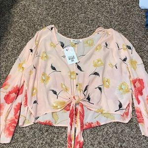 pink floral crop top